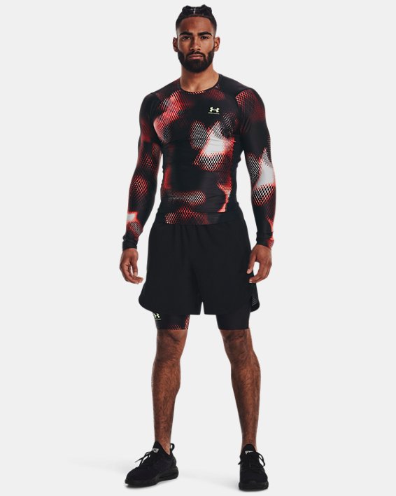 Men's UA Iso-Chill Long Printed Shorts, Black, pdpMainDesktop image number 2